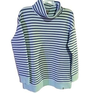 T by Talbots Women's Long Sleeve Striped Mock Neck Knit Top – Size S - NWT